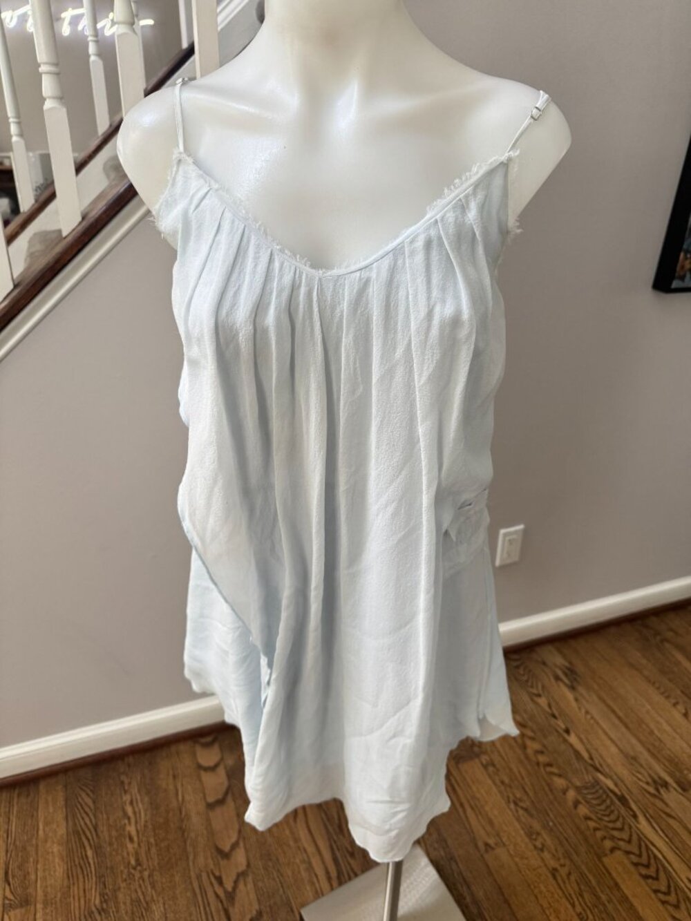 Chelsea Flower Blue Silk Lightweight Mini Dress Size P XS